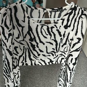 shein zebra print long sleeve